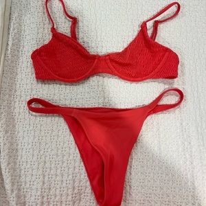 Tori Praver underwire bikini set in Bright Pink